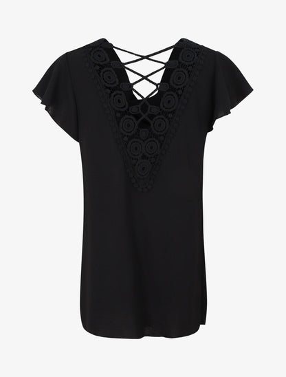 Top fluide à dos crochet - Noir - 2