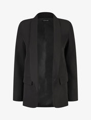 Blazer long à col châle - Noir - 1