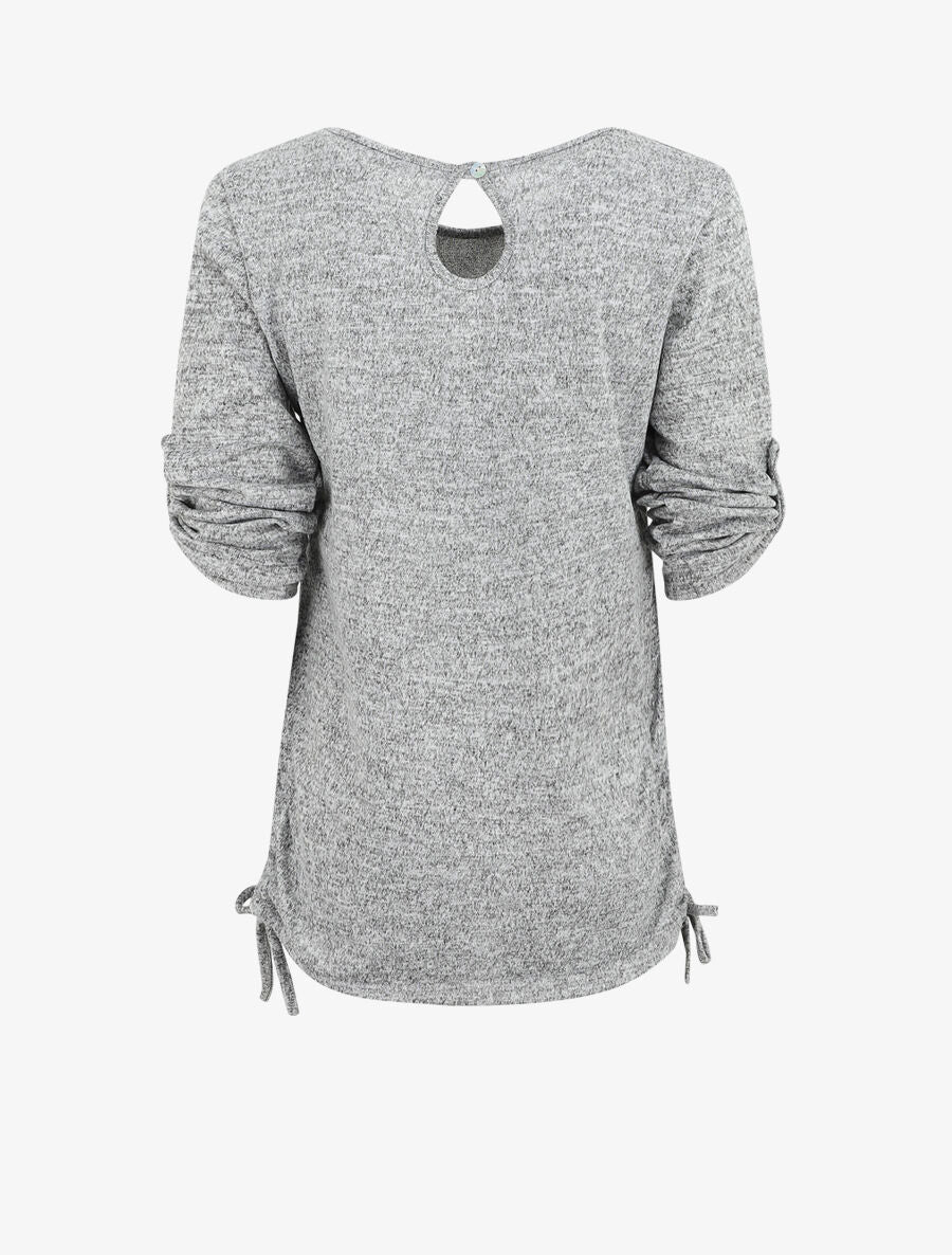 Pull ample à flocage Always be yourself - Gris - 2