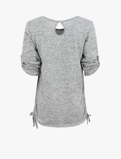 Pull ample à flocage Always be yourself - Gris - 2