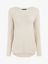 Pull droit à col rond - Beige - 1