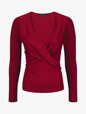 Pull droit cache-coeur - Bordeaux - 4