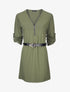Robe droite avec ceinture stylisée - Kaki - 5