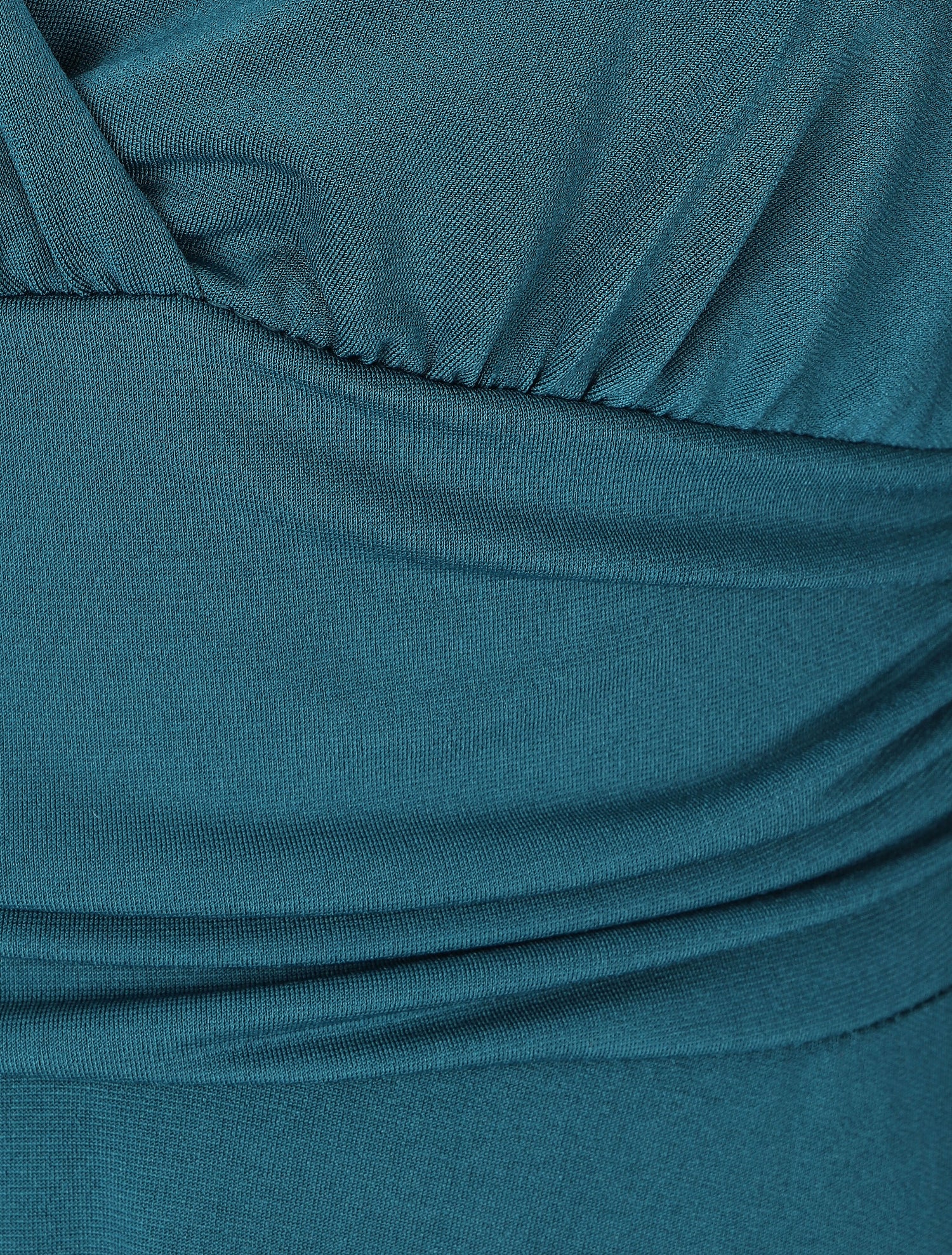 Robe patineuse à col cache-coeur - Bleu canard - 4
