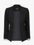 Blazer uni à revers imprimé graphique - Noir - 1