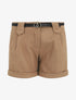 Short uni droit en laine mélangée - Beige - 1