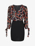 Robe fourreau à buste imprimé anneaux - Noir - 1