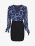 Robe fourreau à buste imprimé anneaux - Bleu - 1