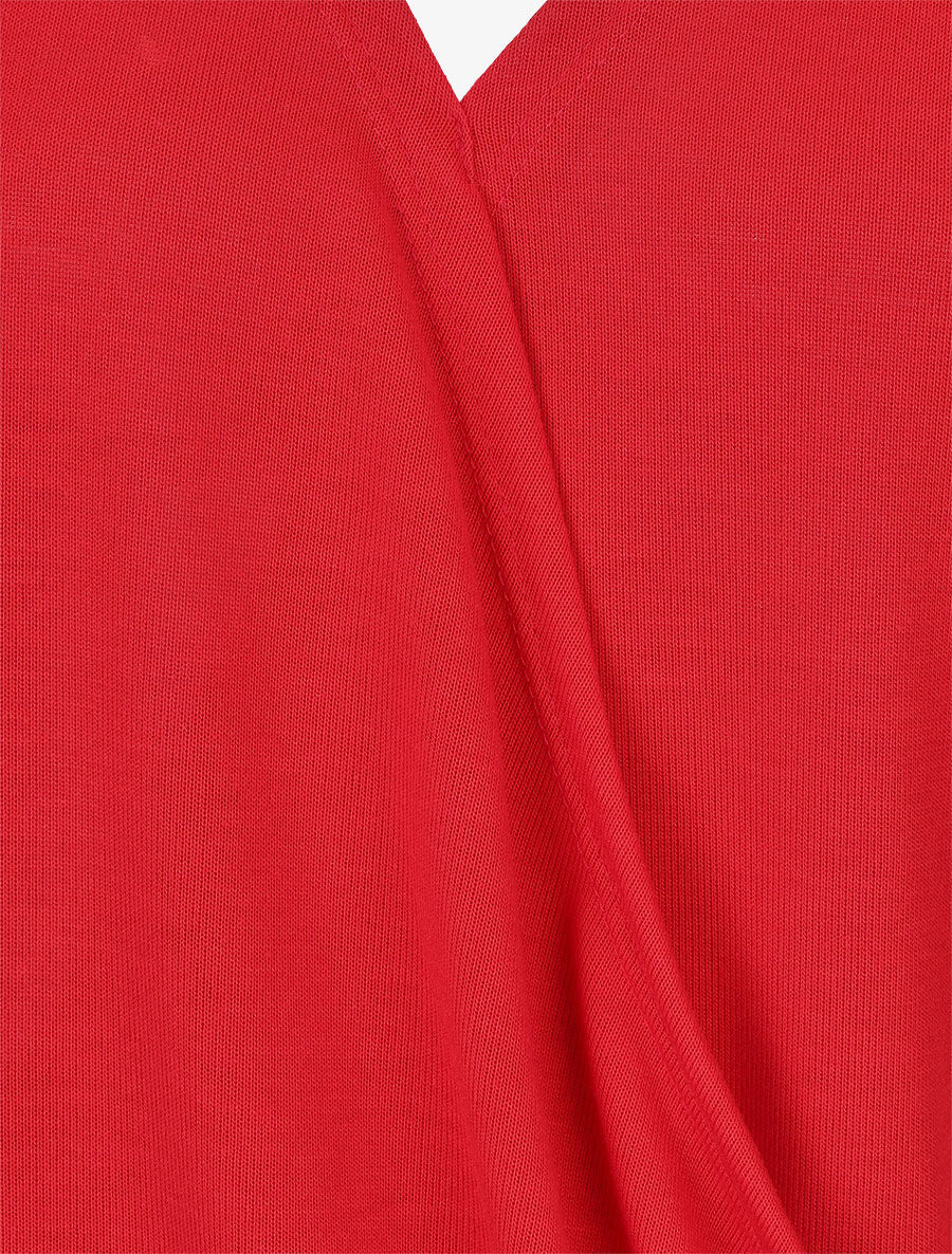 Pull cache-coeur à manches rabattables - Rouge - 3