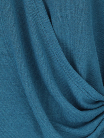 Pull cache-coeur à manches rabattables - Bleu canard - 3