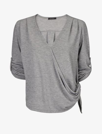 Pull cache-coeur à manches rabattables - Gris - 4