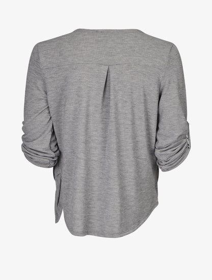 Pull cache-coeur à manches rabattables - Gris - 2