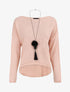 Pull uni col bateau - Rose - 1