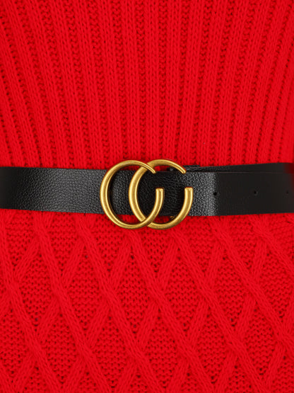 Robe pull courte - Rouge - 3