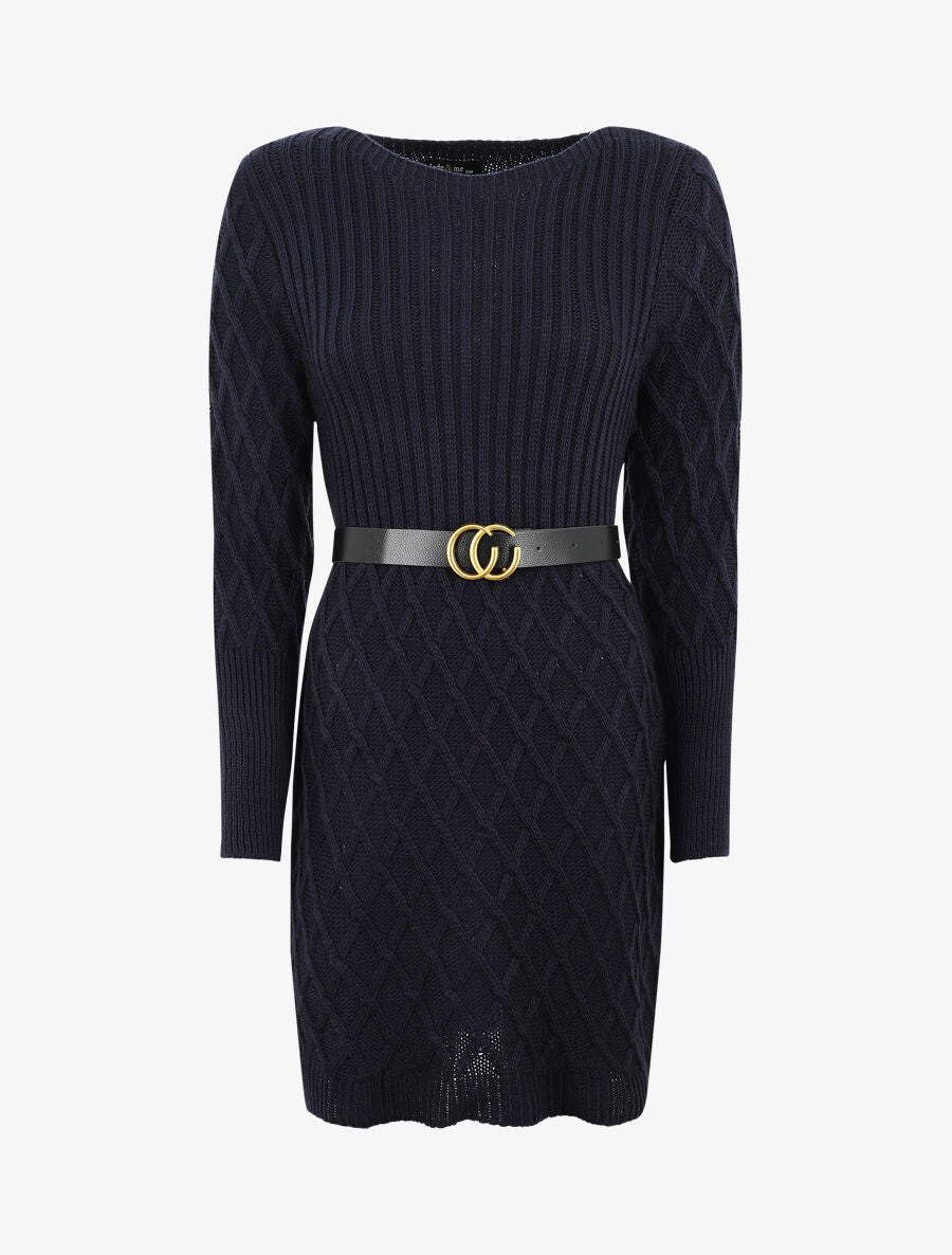 Robe pull courte - Marine - 1