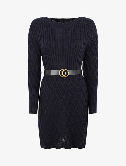 Robe pull courte - Marine - 1