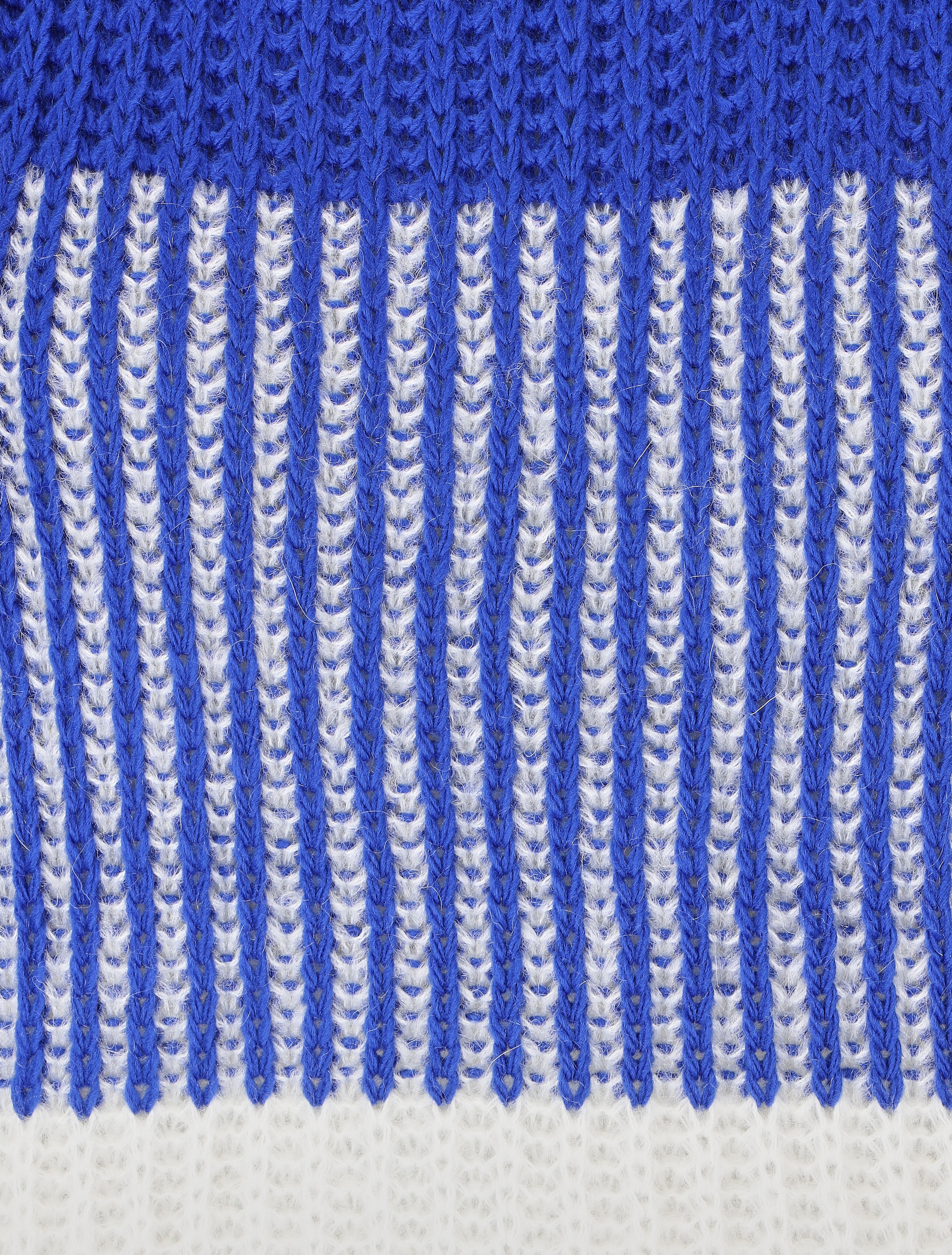 Pull en grosse maille bicolore - Bleu roi - 3