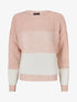 Pull en grosse maille bicolore - Rose - 1