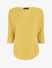 Pull irisé col bateau - Jaune - 5