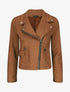 Veste style perfecto zippée en suédine - Camel - 1