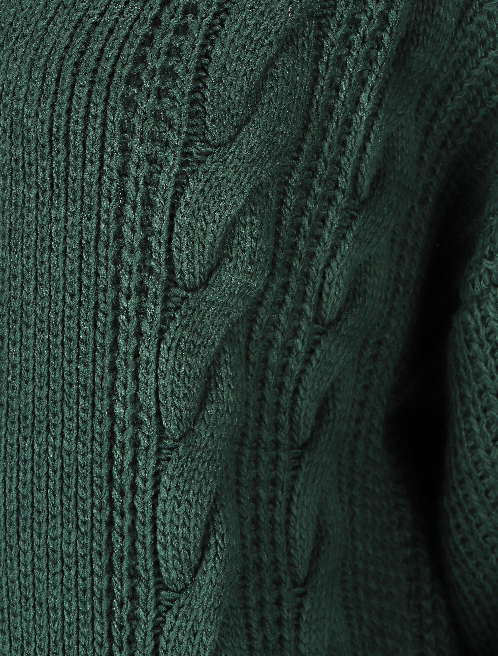 Gilet long ouvert en maille - Vert - 3