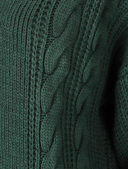 Gilet long ouvert en maille - Vert - 3