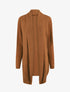 Gilet mi-long ouvert en maille - Camel - 1