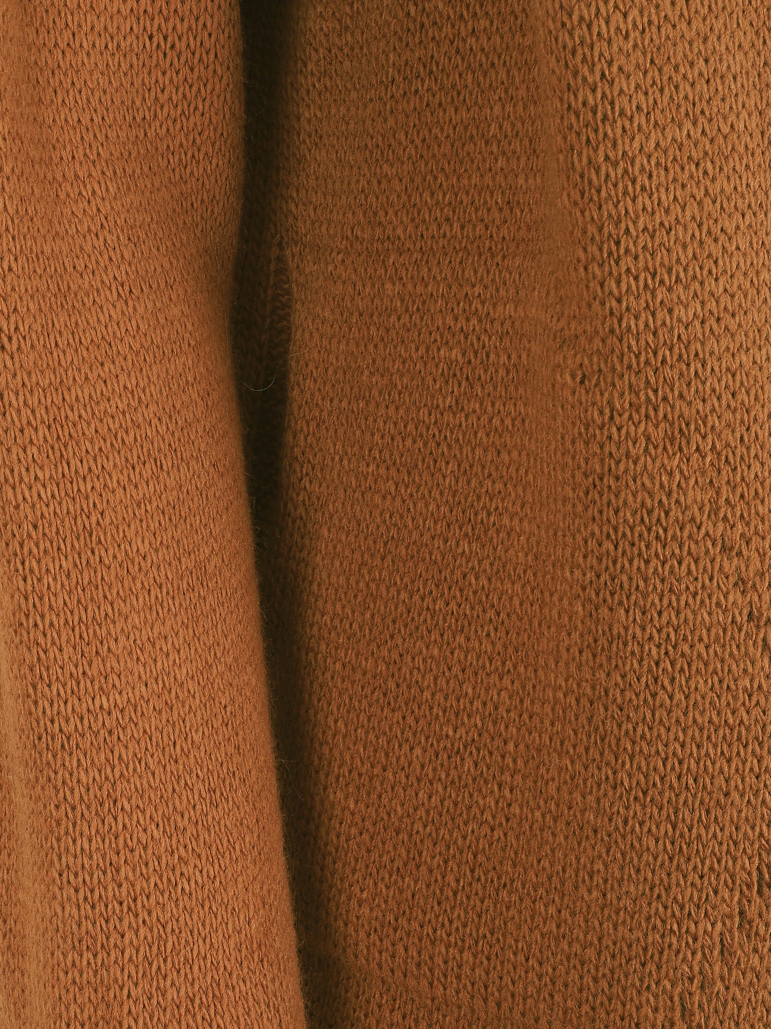 Gilet mi-long ouvert en maille - Camel - 3