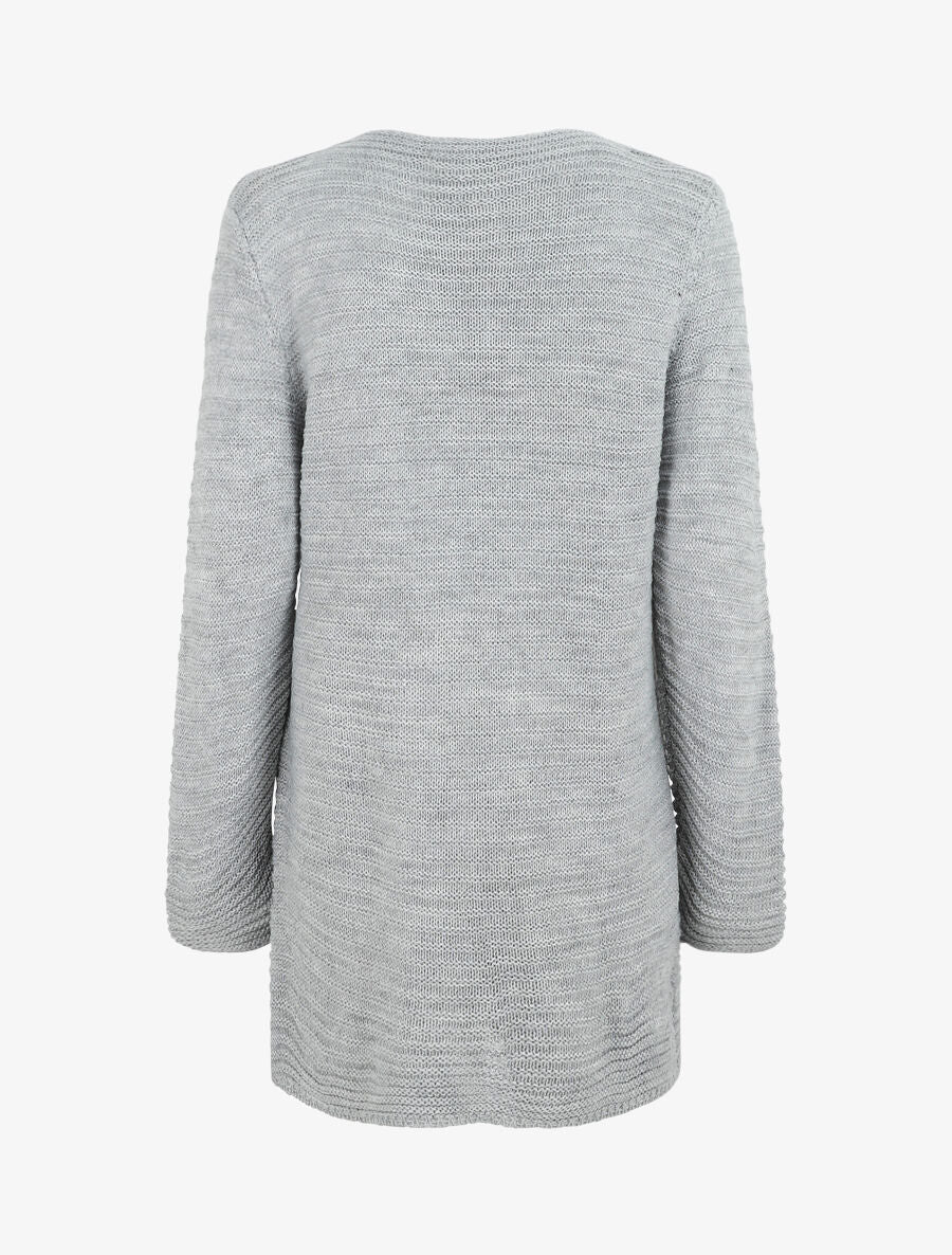 Gilet mi-long côtelé - Gris - 2