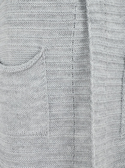 Gilet mi-long côtelé - Gris - 3