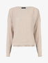 Pull loose à col bateau - Beige - 1