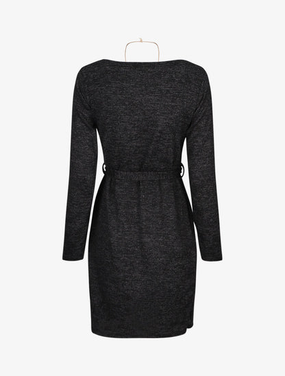 Robe pull style portefeuille - Noir - 2