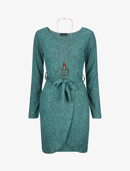 Robe pull style portefeuille - Vert - 1