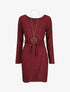 Robe pull style portefeuille - Bordeaux - 1