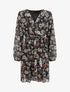 Robe à volants imprimé fleurs baroques - Noir - 4