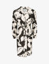 Robe chemise à taille élastiquée imprimé grandes fleurs - Noir - 1