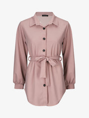 Chemise unie et liens à nouer - Vieux rose - 1