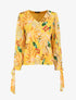 Top col V imprimé feuilles - Jaune - 5
