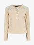 Blouse unie à dentelle - Beige - 5
