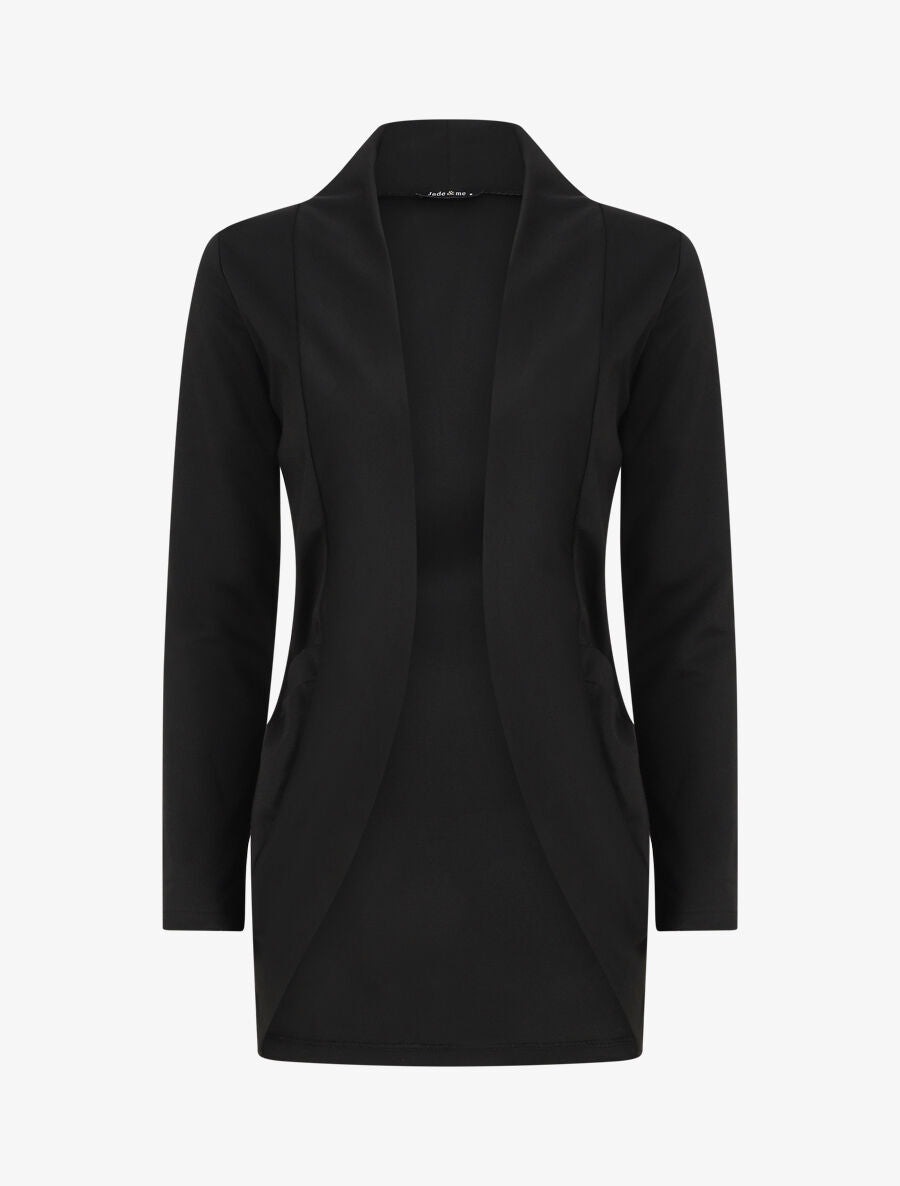 Veste légère ouverte à poches plaquées - Noir - 1