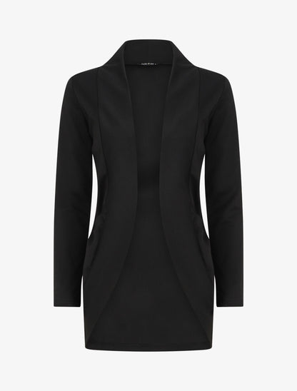 Veste légère ouverte à poches plaquées - Noir - 1