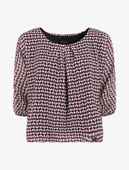 Blouse imprimé mosaïque - Violet - 1