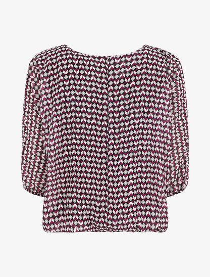 Blouse imprimé mosaïque - Violet - 2