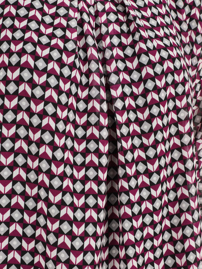Blouse imprimé mosaïque - Violet - 3