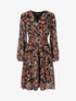 Robe fleuri col cache-coeur - Noir - 5