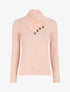 Pull fin à col montant et boutons décoratifs - Rose saumon - 5