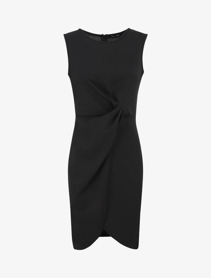Robe coupe droite effet drapé - Noir - 1
