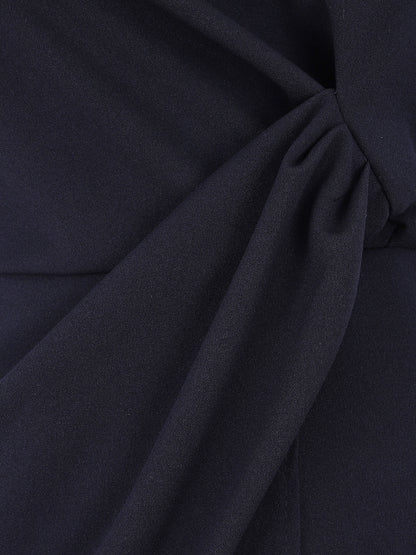 Robe coupe droite effet drapé - Marine - 3