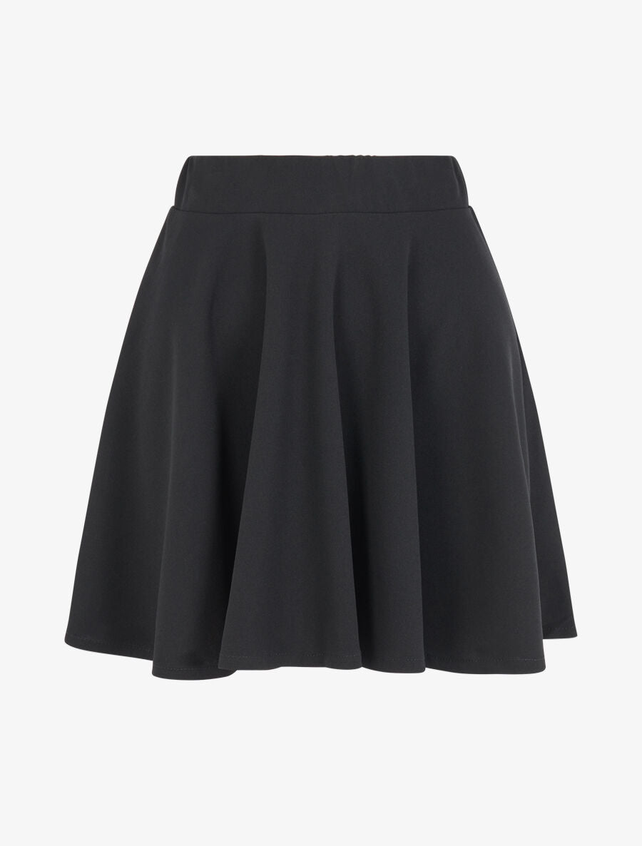 Jupe patineuse à taille haute - Noir - 1