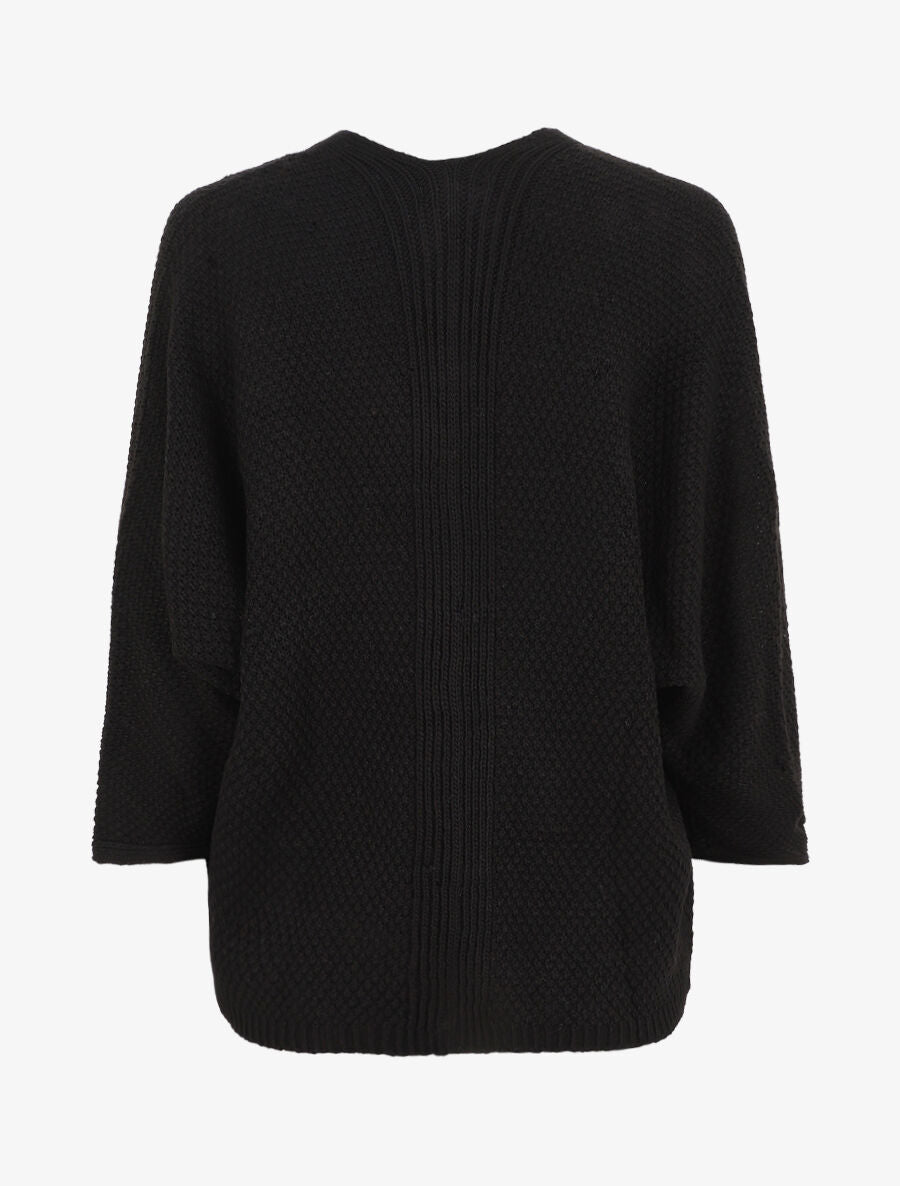 Gilet mi-long ouvert uni - Noir - 2